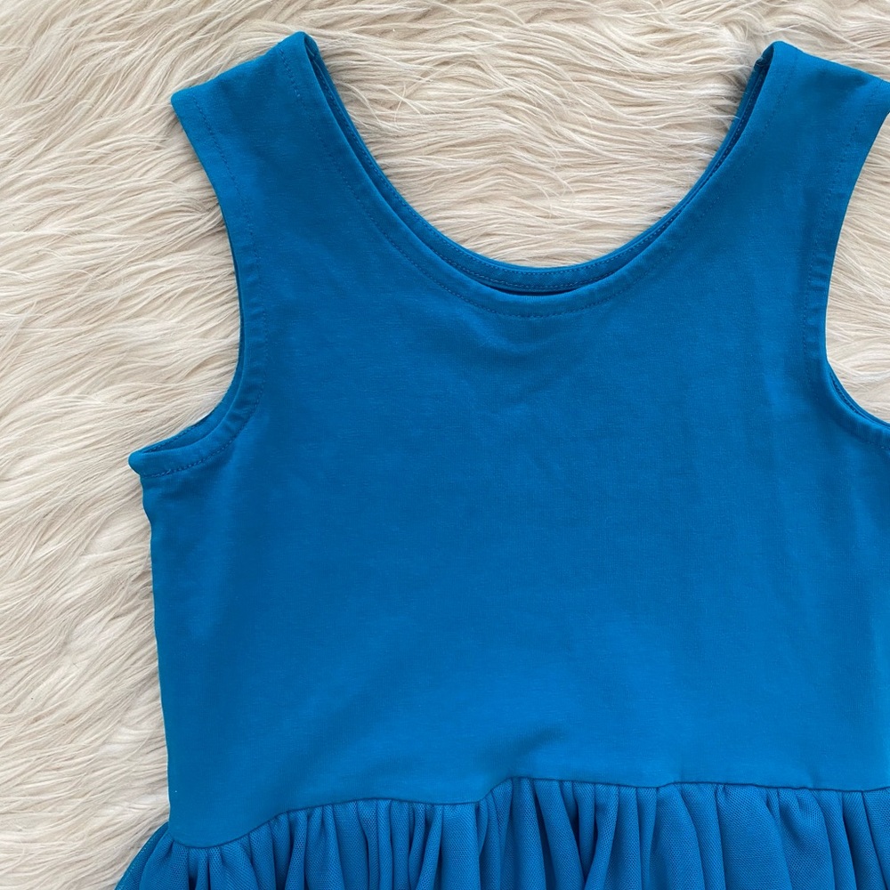 Hanna Andersson Girls 10 Blue Tulle Skirt Sleeveless Stretchy Pull On Tutu Dress - Picture 7 of 11